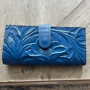 Patricia Nash tooled leather Blue Embossed Women's Wallet